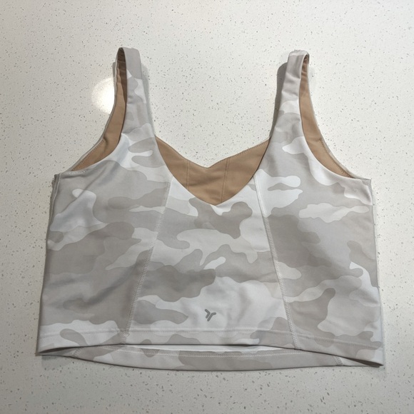 Old Navy | Light Support PowerSoft Longline Sports Bra | Cream Camo | Medium - Picture 6 of 6